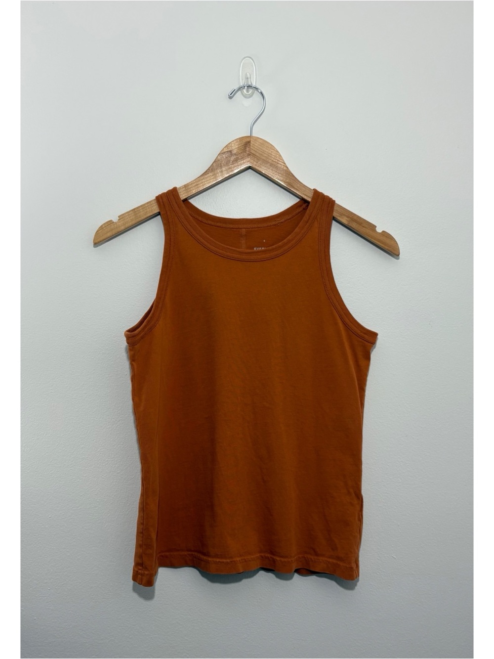 Everlane “The Tank” burnt orange organic cotton basic tank top (small)
